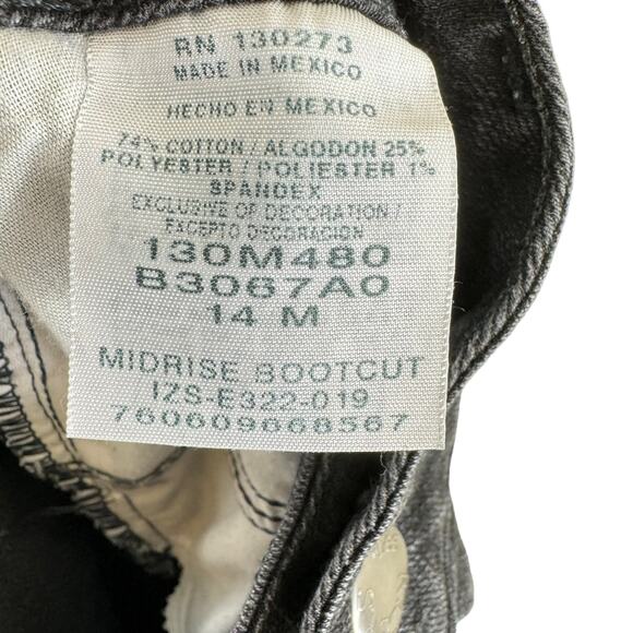 Riders By Lee Vintage Antiqued Black Denim Midrise Bootcut Jeans Size 14 - Picture 9 of 9